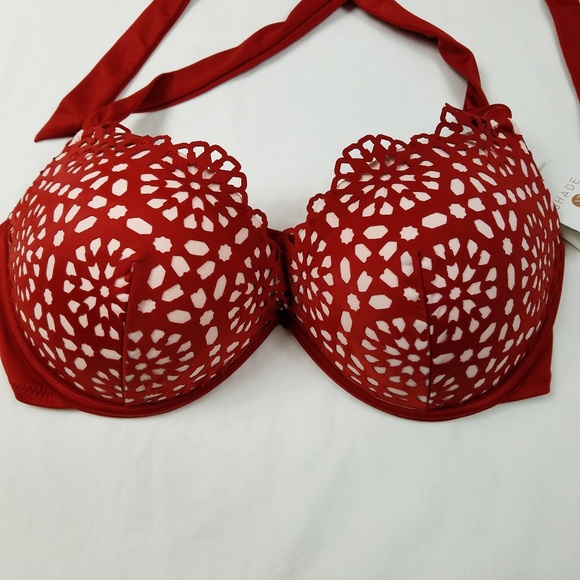 Shade & Shore Push Up Halter Bikini Top Size 36D - Picture 3 of 7